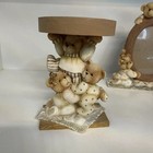 Vintage 3pc Set Artisan Flair Inc Teddy Bear Pjs Pajamas Bank  Frame  Candle Hld