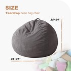 Homguava 3ft Bean Bag Chair  Teardrop Bean Bags With Memory Foam Filled  Compact