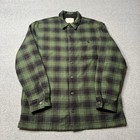 Weatherproof Vintage Jacket Mens Medium Green Check Fleece Lined Shirt Flannel