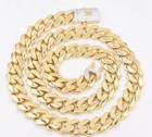 Real 14k Yellow Gold 13mm Miami Cuban Royal Link Chain Necklace     Bold Design 