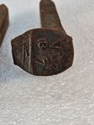 Lot Of 4 Railroad V 12   37 Spikes Vintage American Rail Spikes Forge Blacksmith