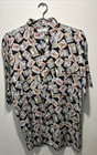 Vintage Burma Bibas Posta Romana Stamp Print Men   s M Shirt Roman Italian Postage