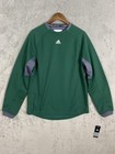 Nwt Adidas Dugout Fleece Top Sweatshirt Mens Small Green Gray Pullover Pocket