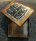 Unusual Design Heavy Copper Silver Art Deco Box Vintage  For Cigarettes 