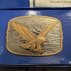American Eagle Belt Buckle Imm Silver Plate 24kgold 200th Anniversary W  Box Coa