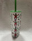 Rare new Starbucks X Roller Rabbit Green And Red Tumbler Christmas Monkey     24oz