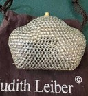 Judith Leiber Pave Crystals Trinket Pill Box Push Button Excellent Condition 