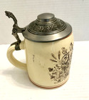 Vintage German Beer Stein With Pewter Lid From The 1940 s