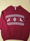 Dockers Vtg Red Crew Neck Sweater Reindeer Nordic Christmas Xxl Fair Isle Ugly