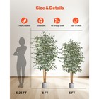 Uimoso Artificial Ficus Tree 6ft Tall Faux Silk Plant Potted Indoor Home Decor