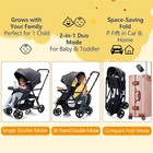 Sit And Stand Double Stroller With Standing Platform lightweight Travel   black