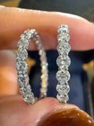 Round 4 Ct F-vs1 Lab Grown Diamond Women Wedding Hoop Earrings 14k White Gold