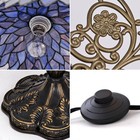 Tiffany Floor Lamp Blue Purple Wisteria Stained Glass Arched Lamp 12x18x64 In   