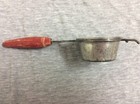 Vintage Red Handle Metal Sieve Strainer A   J Usa