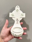 Royal Tara Bone China Celtic Cross Holy Water Font Irish Shamrock Galway Ireland