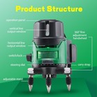 515 Green Beam Laser Level 2 Lines Self Leveling Cross Line Outdoor Tool Set