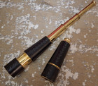 Nautical Telescope Spyglass Maritime Collapsible Telescope Pirate Leather   Gold