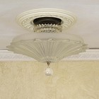 600c Antique Vintage 1930s 40s Ceiling Light Glass Shade Lamp Fixture Chandelier