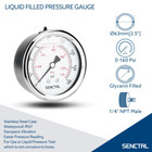 0-160 Psi Glycerin Liquid Filled Air Pressure Gauge  2 5  Dial Size  1 4  Npt Ba
