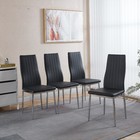 Modern Kitchen Chair dining Chair Set Of 4  Black Seat With Chrome Legs