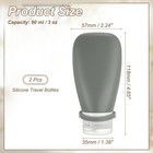 2 Pcs 3 Oz Silicone Squeeze Bottle  Refillable Travel Bottles  Black