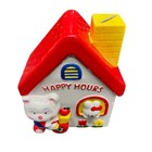 Kitty   Bunny Piggy Bank Vintage Hello  Happy Hours Red Roof Gift For Kids Coins