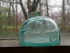 J iem   james   Isaac Moore  1870s Warren ma Domed Igloo Turtle Ink Bottle Nice
