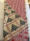 Handmade Cotton Cheater Quilt Tied Christmas Throw 40  X 66  Granny Core Cottage