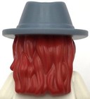 Lego New Red Minifigure Hair Combo Hair W  Hat Long Wavy Over Right Shoulder