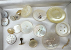 Mismatched Lot 17 Antique Victorian Mop Carved Natural Mother Of Pearl Buttons