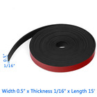 Adhesive Solid Rubber Strips  1 2  Wide X 1 16  Thick X 180  Long Self Stick Bla