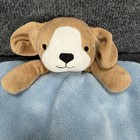 Carters Blue Brown Puppy Dog Security Blanket Lovey 13 5    Baby Plush Soft