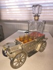 Vintage 1973 Hong Kong Car Liquor Caddy 4 Amber Shot Glasses Decanter 