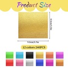 240 Sheets Gold Leaf 12 Colors Foil Multi-color Imitation   