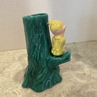 Vintage Gilner Pottery Pixie Elf Tree Trunk Bud Vase
