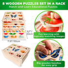 Quokka 8 Pack Rack Wooden Puzzles For Toddlers  Abc  Numbers   Animals