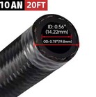 Lokocar 10an 20ft Cpe Nylon Braided Fuel Line Hose Swivel Aluminum Fitting Kit