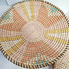 3 Boho Woven Wicker Basket Coil Native Wall Art Decor Colorful 16   12   10 