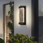 19  Outdoor Led Crystal Wall Light Modern Black Sconce Waterproof Fixture 3000k