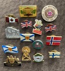 Assorted Lot Of 15 Lapel Pins Various Countries Vintage