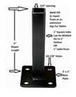 Railings Steps Square Tube  solid Post Base Mount Repairs 6  Needs Welding Black