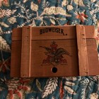 Vintage Budweiser Anheuser-busch Wooden Box With Blank Address   Recipe Cards