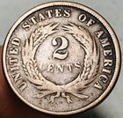 1865 Two Cent Piece 2c Ungraded Civil War Date Us Copper Coin Cc29319