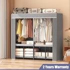 59  Portable Heavy Duty Metal Closet Foldable Covered Clothes Rack With Cover