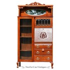 Antq Oak Side-by-side Secretary Desk   Bookcase   China Cabinet   Larkin-style