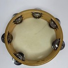 10  Wood Frame Tambourine W  Calf Skin Head Double Row Of Jingles