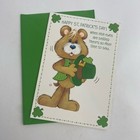 Vintage St Patrick   s Day Greeting Card Bear Leprechaun Hat Unused With Envelope