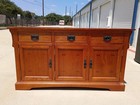 Solid Wood Buffet Sideboard Console Cabinet 62  X 18  Traditional Storage