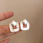 Geometric Square Simple Ear Studs For Women s New Trendy Earring Alloy