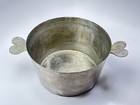 Vtg French Cordon Bleu Tinned Charlotte Pot Mold  14 Heart Handle No Lid Rustic